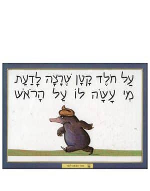 כריכת על חולד קטן שרצה לדעת מי עשה לו על הראש